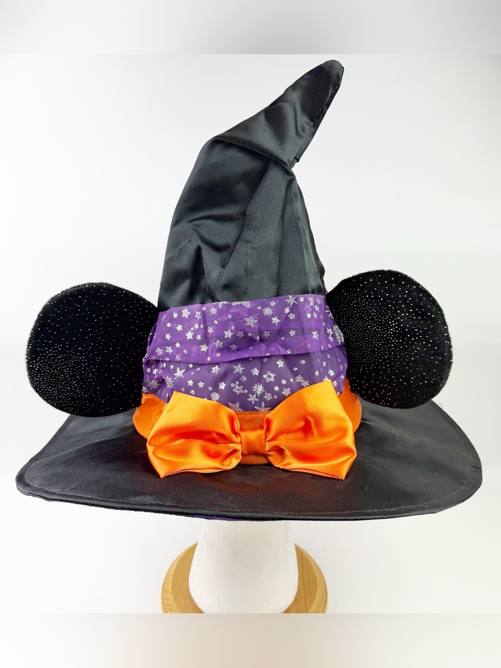 Disney Parks Halloween Minnie Mouse Ears Black Purple Orange Witch Hat Kid NWT